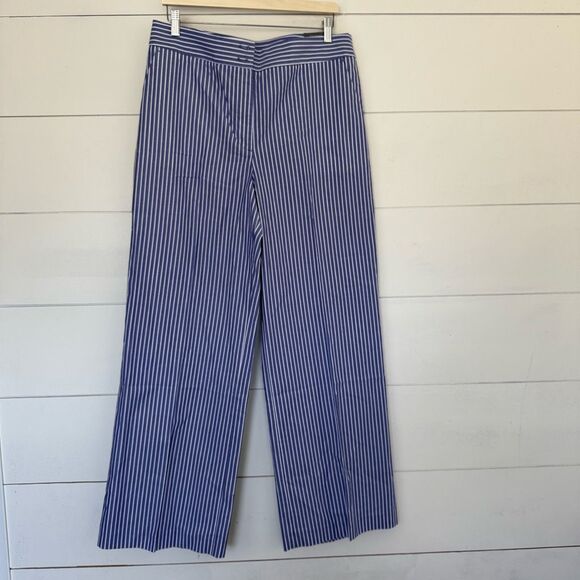 Talbots Navy and White Striped Wide Leg Pants - Picture 1 of 6